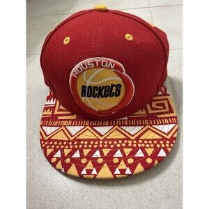Houston Rockets Hat Cap Snap Back Gray Dome Aztec Brim Hardwood Classics NBA Men